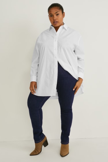 Women - Slim jeans - mid-rise waist - LYCRA® - denim-dark blue