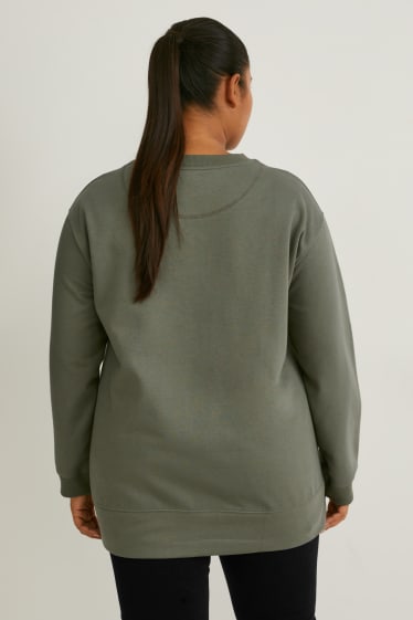 Damen - Sweatshirt - Micky Maus - dunkelgrün