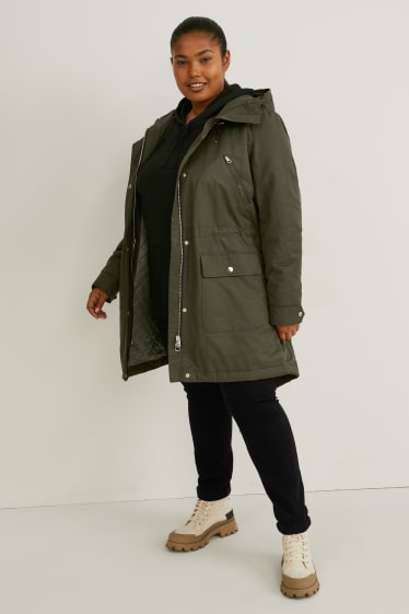 Mujer - Parka con capucha - verde oscuro