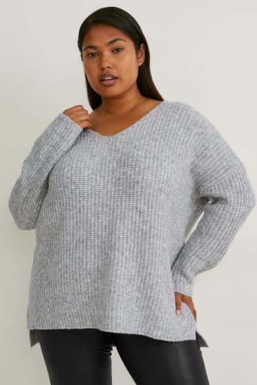 Damen - Pullover - hellgrau-melange