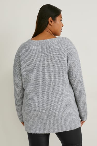 Damen - Pullover - hellgrau-melange