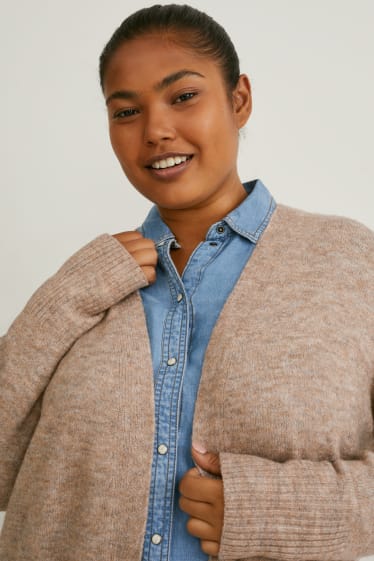 Femei - Cardigan tricotat - bej melanj
