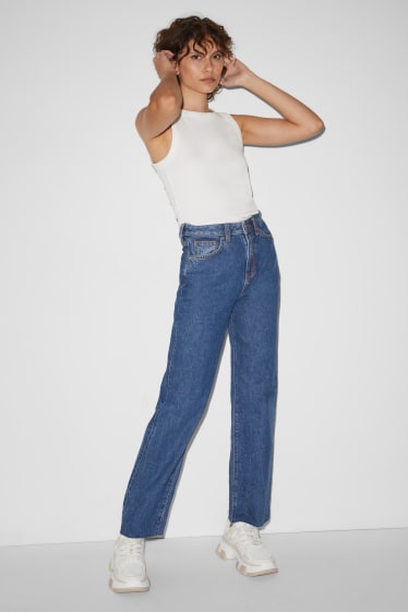 Femmes - CLOCKHOUSE - jean coupe détendue - high-waist - jean bleu