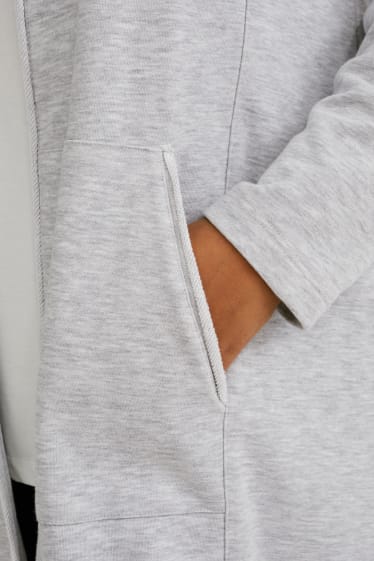 Mujer - Sudadera larga con capucha - gris claro jaspeado