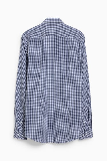 Herren - Businesshemd - Slim Fit - extra lange Ärmel - bügelleicht - dunkelblau / weiss