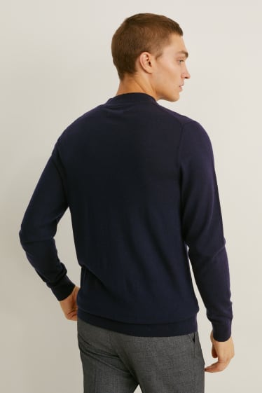Hombre - Jersey de lana merina - azul oscuro