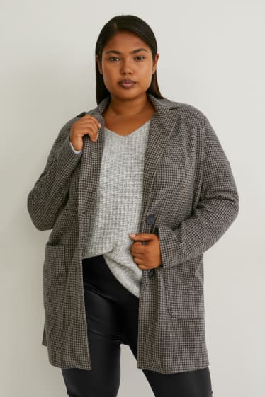 Women - Blazer - relaxed fit - check - gray / black