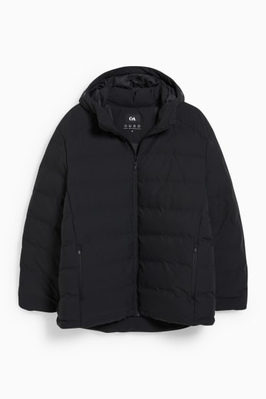 Men - Quilted jacket with hood - black