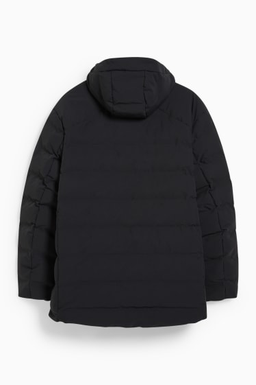 Men - Quilted jacket with hood - black