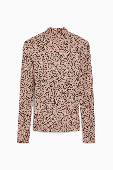 Dames - CLOCKHOUSE - longsleeve - met patroon - bruin / beige