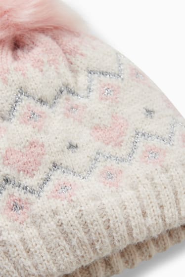 Children Girls - Knitted hat - patterned - cremewhite