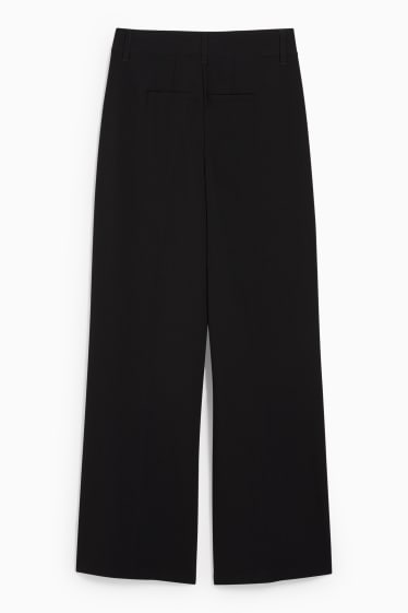 Femmes - CLOCKHOUSE - pantalon de toile - high waist - wide leg - noir