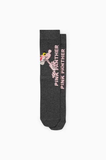 Herren - Socken mit Motiv - Pink Panther - grau-melange