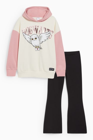 Nena - Harry Potter - conjunt - dessuadora amb caputxa i leggings - 2 peces - negre/rosa