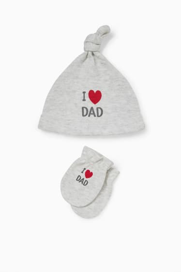 Unisex - Conjunt - gorra i guants antiesgarrapades per a nadó - 2 peces - gris clar jaspiat