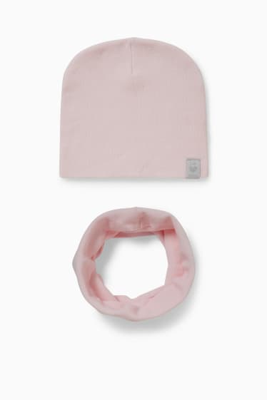 Bambini - Set - berretto e scaldacollo - 2 pezzi - rosa
