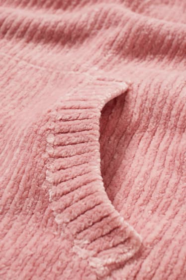 Enfants filles - Pull à capuche en maille chenille - rose
