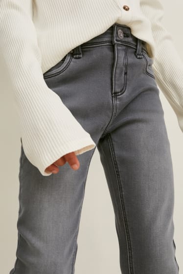 Enfants filles - Skinny jean - jean chaud - jean gris