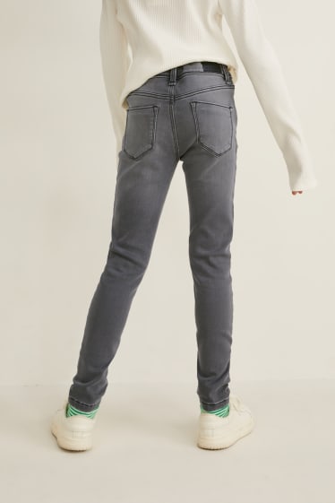 Enfants filles - Skinny jean - jean chaud - jean gris