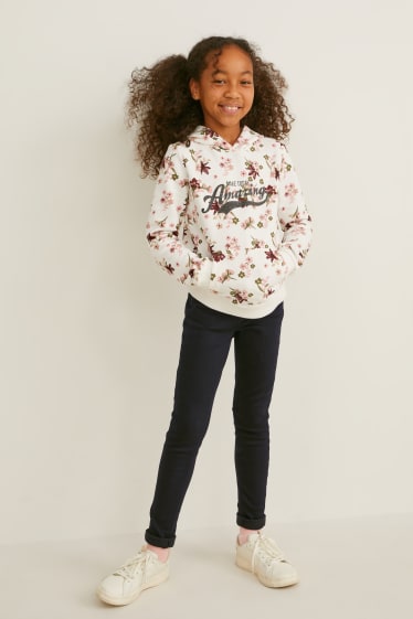 Kinderen - Skinny jeans - thermojeans - jeansdonkergrijs