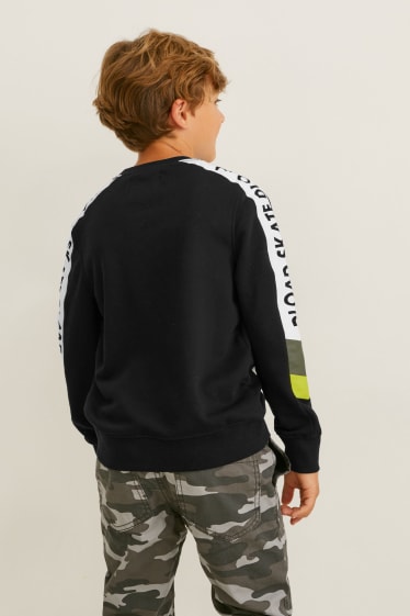 Kinderen - Set van 2 - sweatshirt en hoodie - zwart