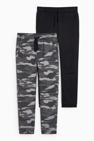 Nen/a - Paquet de 2 - pantalons de tela - gris clar / gris fosc