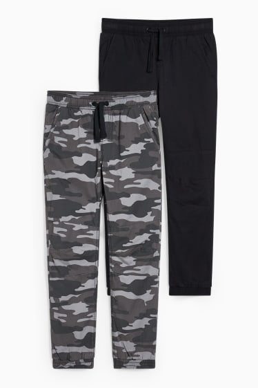 Children - Multipack of 2 - cloth trousers - dark gray / light gray