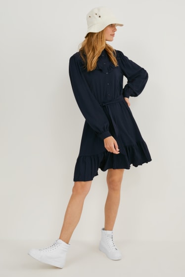 Femmes - Robe Fit & Flare - bleu foncé