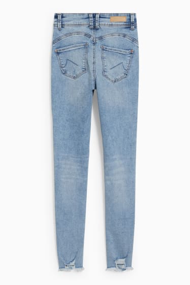 Teens & young adults - CLOCKHOUSE - skinny jeans - mid-rise waist - push-up effect - denim-light blue