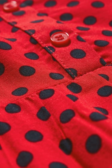 Donna - Vestito svasato - a pois - rosso