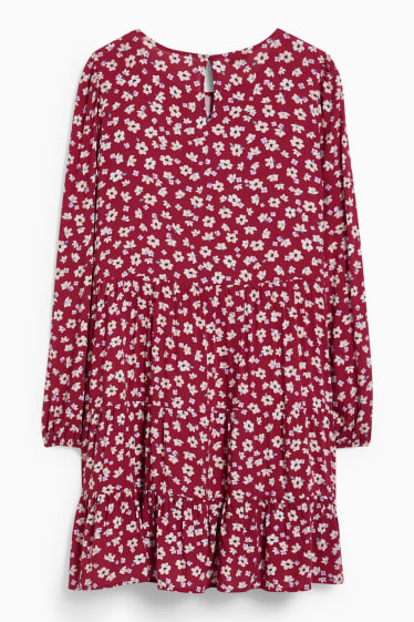 Femmes - CLOCKHOUSE - robe de coupe évasée - à fleurs - rouge