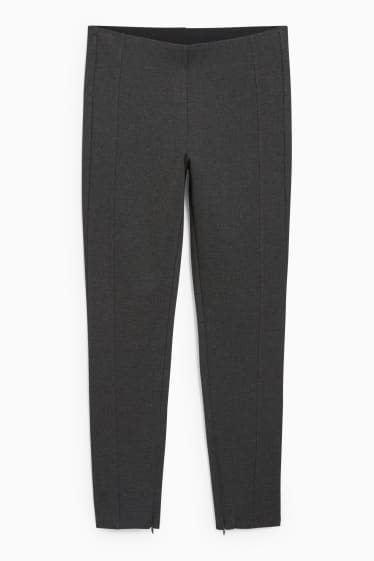 Mujer - Pantalón de punto - slim fit - gris oscuro