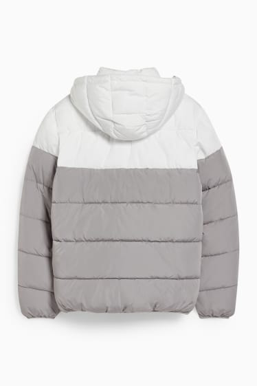 Hombre - CLOCKHOUSE - chaqueta acolchada con capucha - blanco / gris