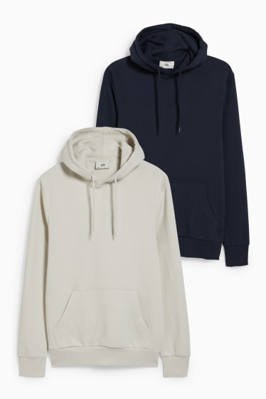 Herren - Multipack 2er - Hoodie - weiss / blau