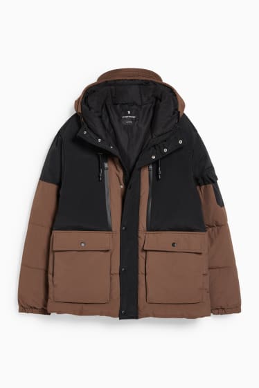 Hombre - CLOCKHOUSE - chaqueta acolchada con capucha - marrón oscuro