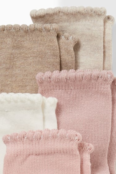 Bebés - Pack de 10 - calcetines para bebé - blanco / rosa