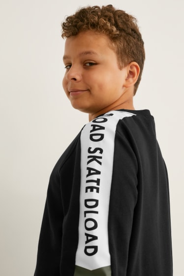 Kinderen - Uitgebreide maten - set van 2 - sweatshirt en hoodie - zwart