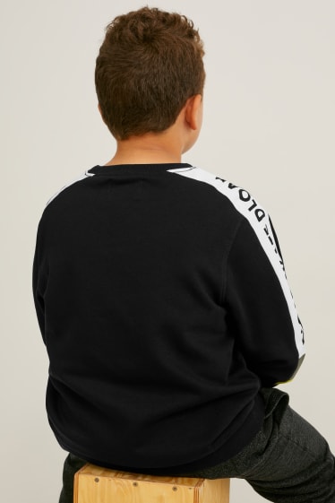 Kinderen - Uitgebreide maten - set van 2 - sweatshirt en hoodie - zwart