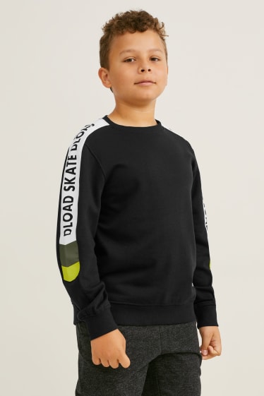 Kinder - Extended Sizes - Multipack 2er - Sweatshirt und Hoodie - schwarz