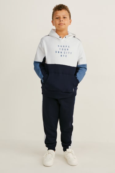 Enfants - Coupe ample - ensemble - sweat à capuche et pantalon de jogging - 2 pièces - bleu foncé