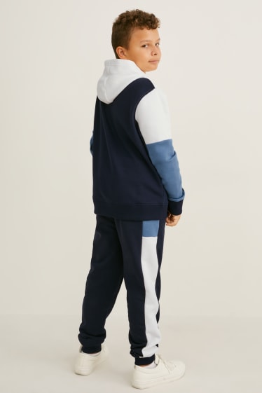 Nen - Talles esteses - conjunt - dessuadora amb caputxa i pantalons de xandall - 2 peces - blau fosc