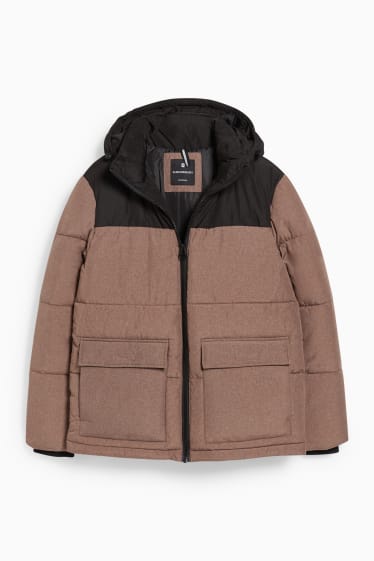 Hombre - CLOCKHOUSE - chaqueta acolchada con capucha - marrón claro