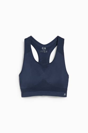 Women - Sports bra - padded - fitness - 4 Way Stretch - dark blue