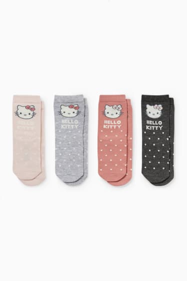 Bébés - Lot de 4 paires - Hello Kitty - chaussettes bébé à motif - rose