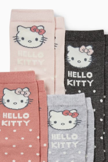 Miminka - Multipack 4 ks - Hello Kitty - ponožky s motivem pro miminka - růžová