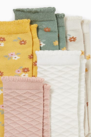 Babys - Multipack 5er - Blumen - Baby-Socken mit Motiv - gelb