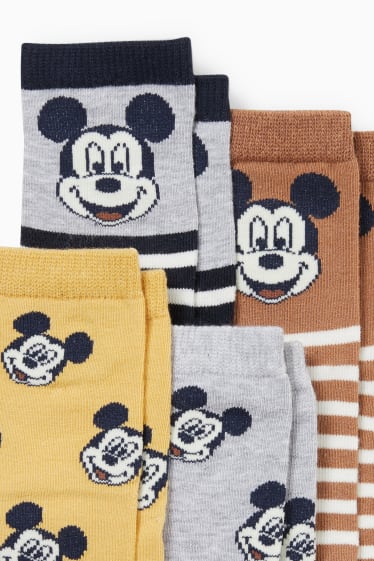 Miminka - Multipack 4 ks - Mickey Mouse - ponožky s motivem pro miminka - tmavomodrá