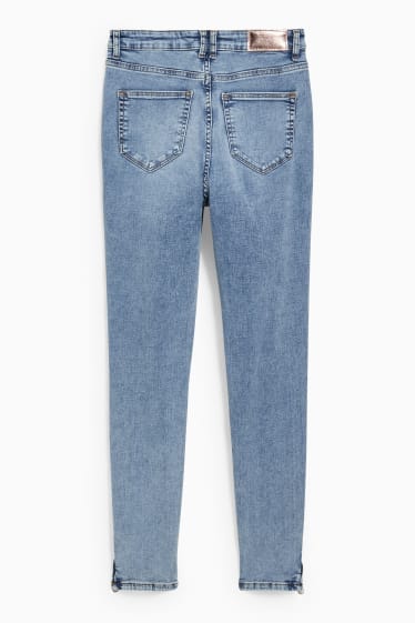 Dames - Skinny jeans - high waist  - jeansblauw