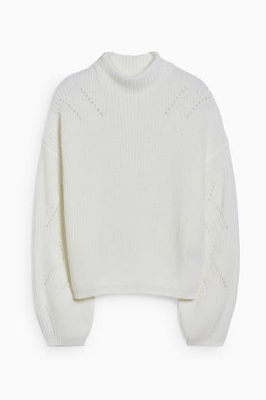 Nastolatki - CLOCKHOUSE - sweter - materiał z recyklingu - biały