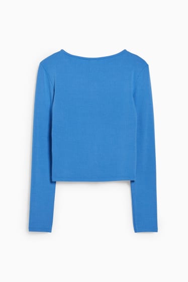 Damen - CLOCKHOUSE - Crop Langarmshirt - blau